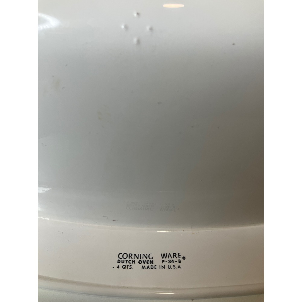 Vtg Corning Ware Cornflower Dutch Oven 4 Quarts W/Lid P-34-B Cottagecore USA 60s - Picture 8 of 13